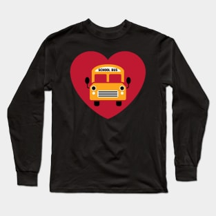 Just A Boy Who Loves School Buses Heart Long Sleeve T-Shirt